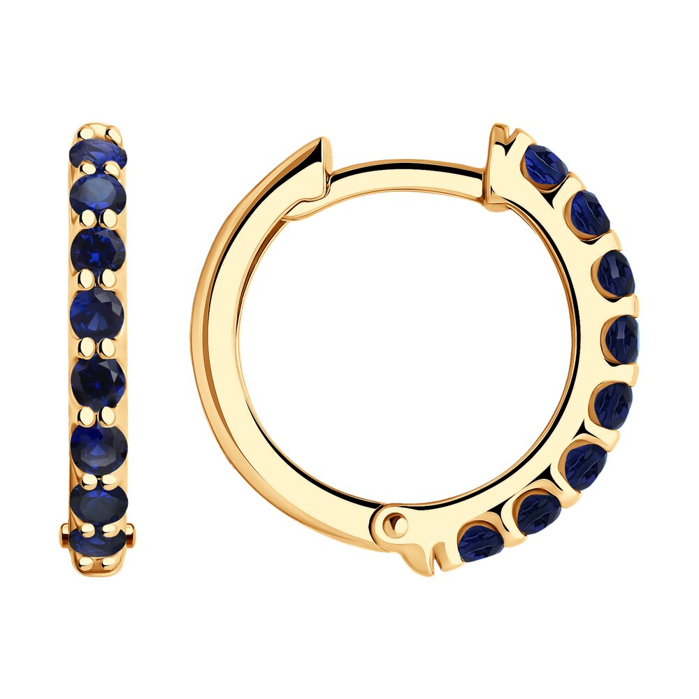 

Серьги конго из красного золота SOKOLOV 728728, корунд, 728728