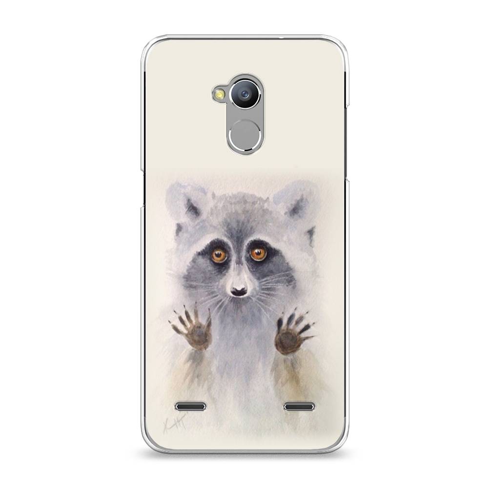 

Чехол на ZTE Blade V7 Lite "Енот за стеклом", Бежевый;серый, 130450-4