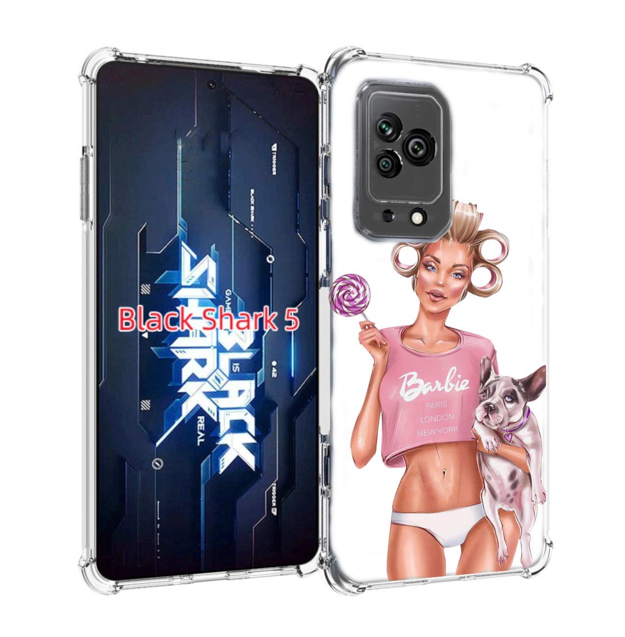 

Чехол MyPads Барби-с-собачкой женский для Xiaomi Black Shark 5, Прозрачный, Tocco