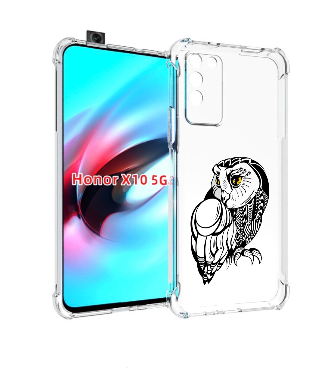 

Чехол MyPads сова-красотка для Honor X10, Прозрачный, Tocco