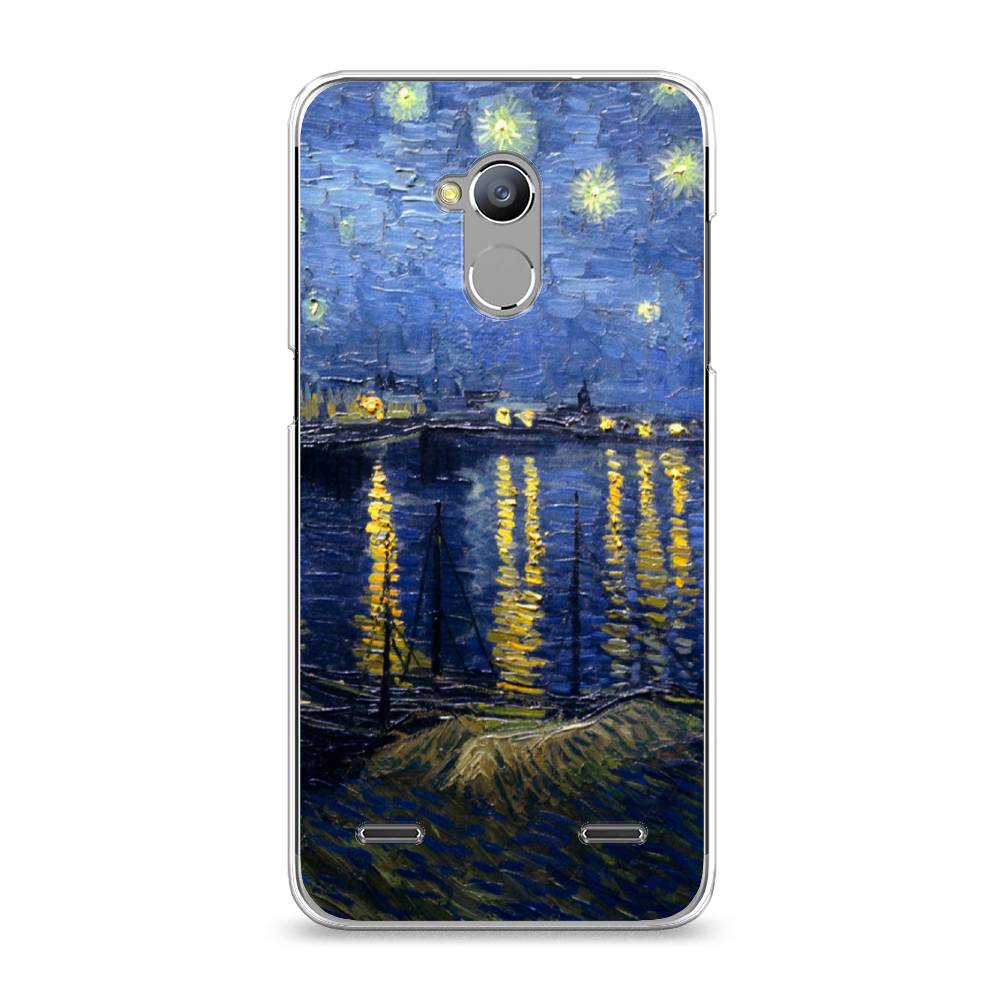 

Чехол на ZTE Blade V7 Lite "Звездная ночь над Роной", Синий;желтый, 130450-4