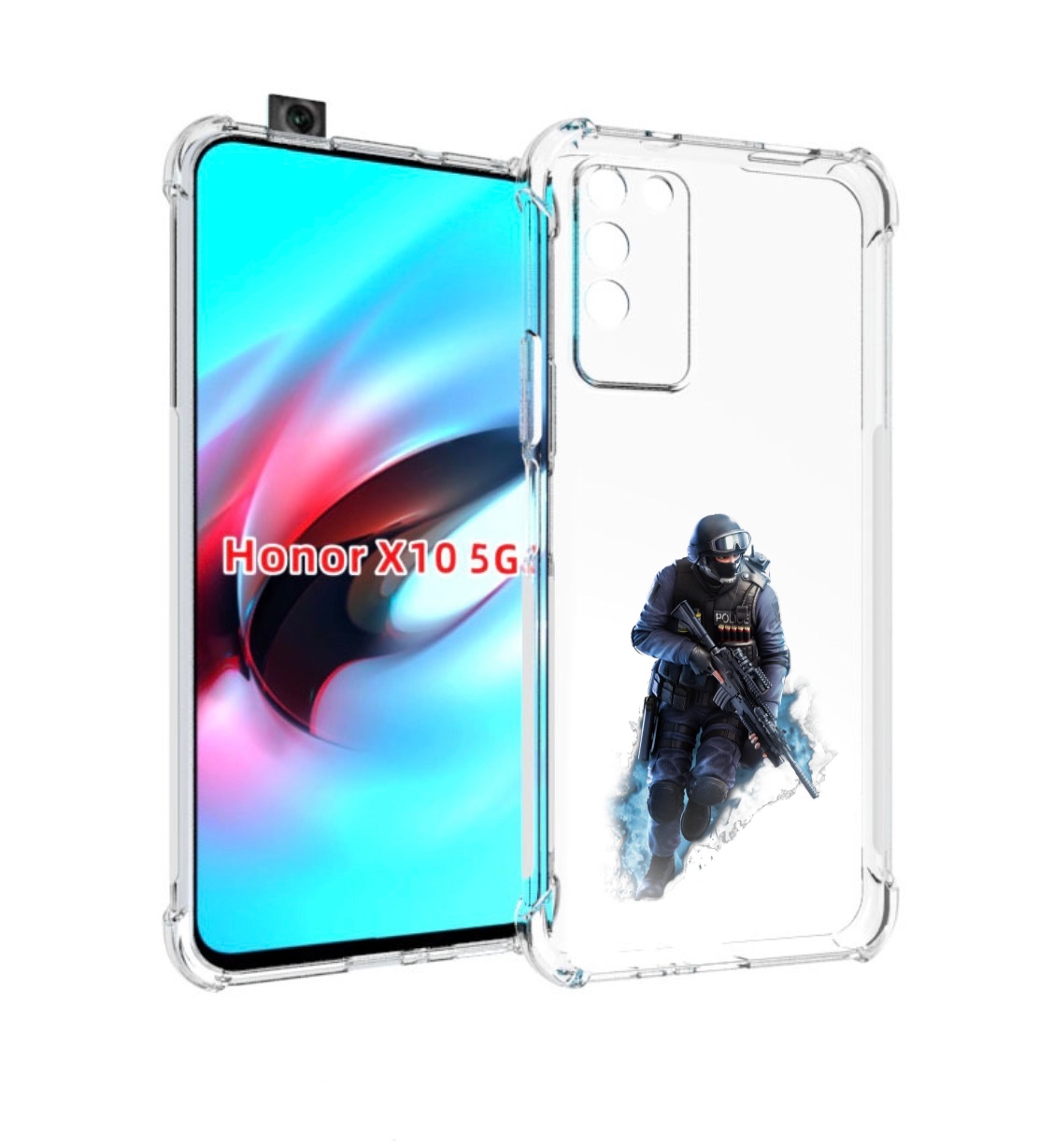 

Чехол MyPads спецназ-ксго для Honor X10, Прозрачный, Tocco
