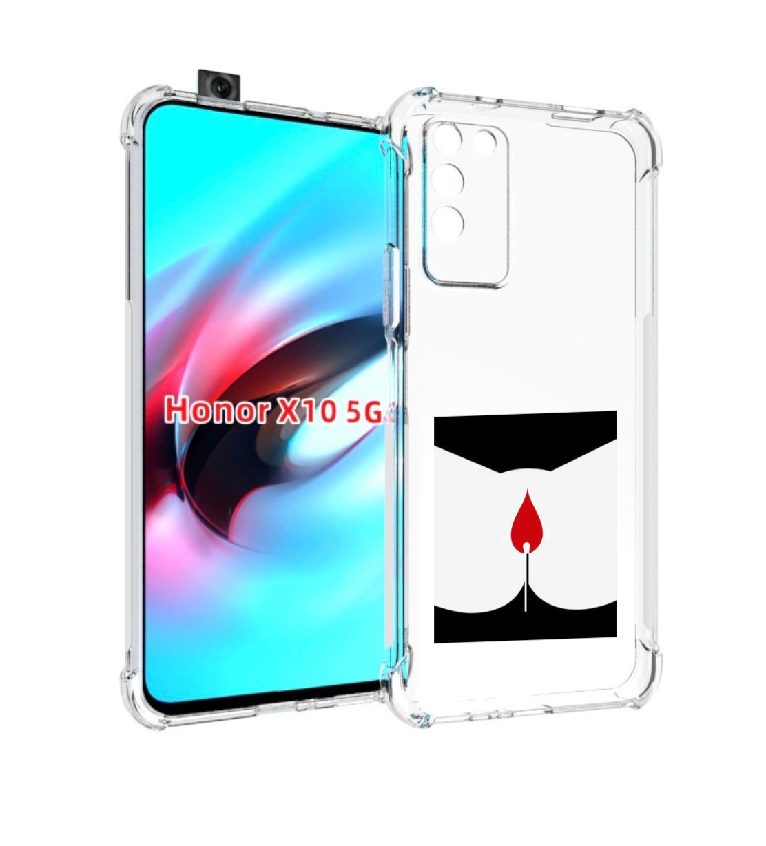 

Чехол MyPads спичка горит для Honor X10, Прозрачный, Tocco