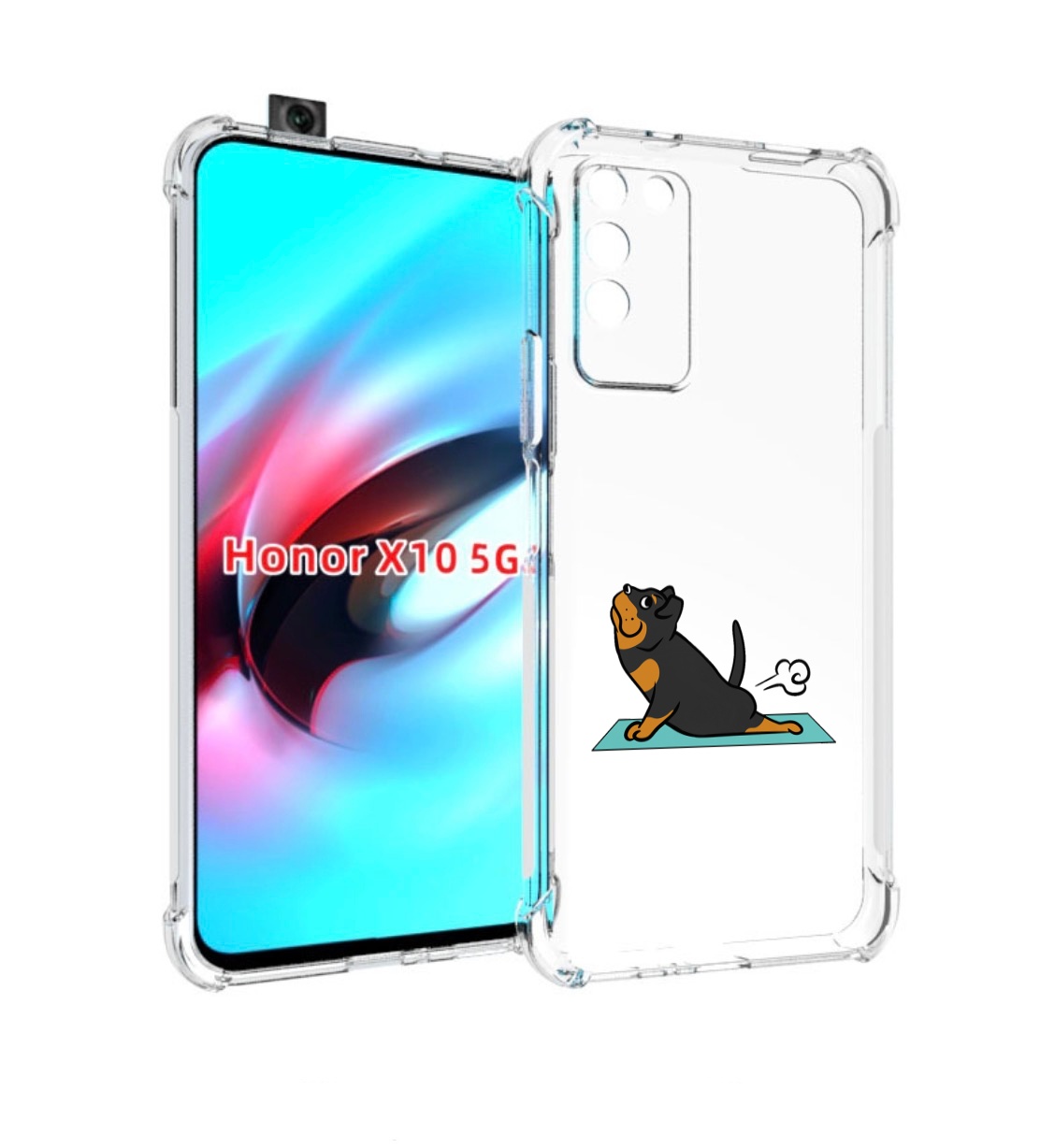 

Чехол MyPads спортивная-собачка для Honor X10, Прозрачный, Tocco