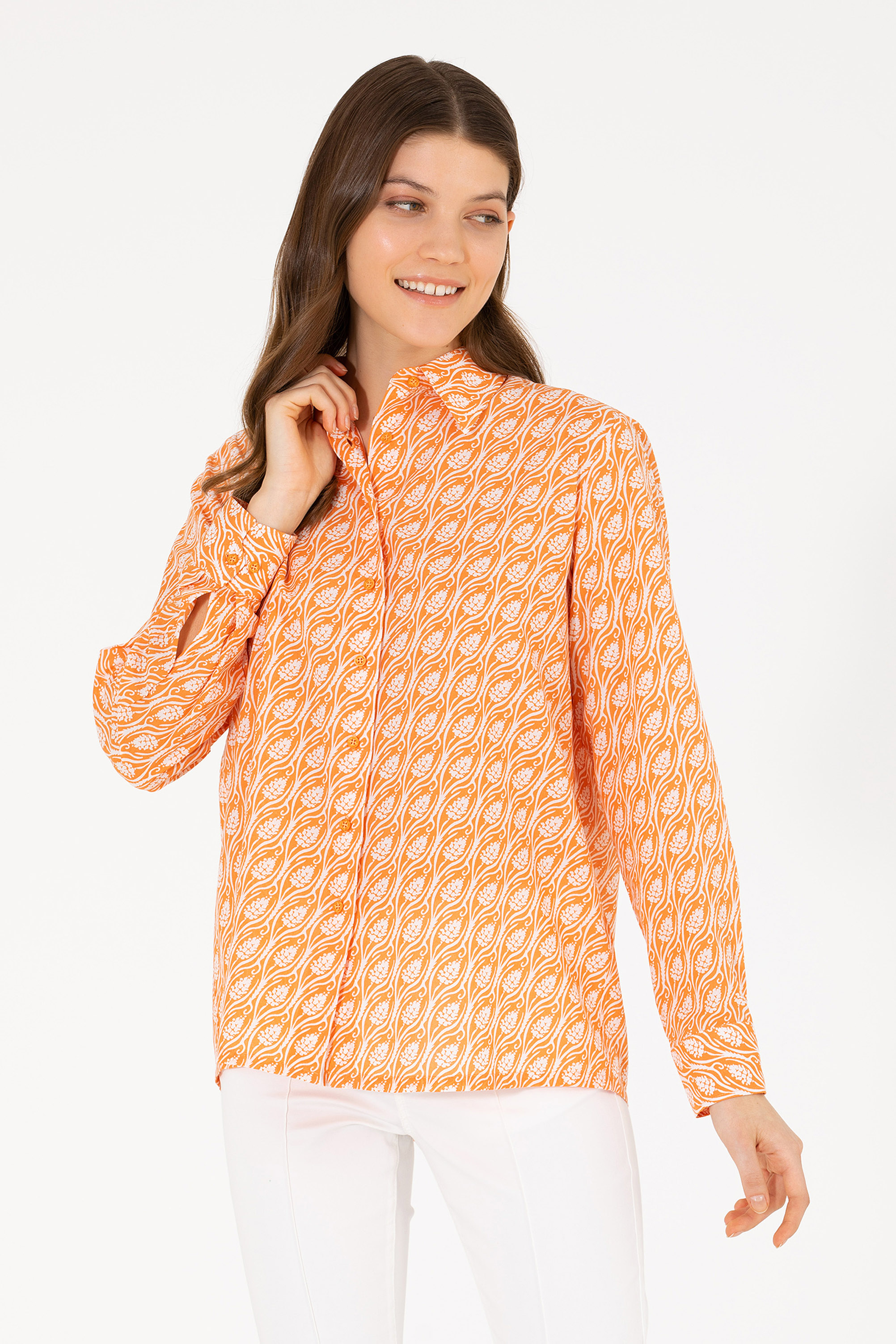 Рубашка женская U.S. POLO Assn. G082SZ0040CRISTATA оранжевая 36