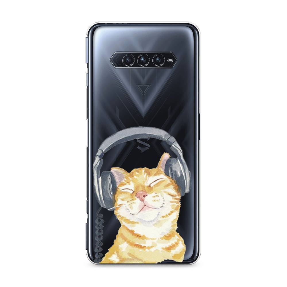 

Силиконовый чехол "Кот меломан" на Xiaomi Black Shark 4, Кот меломан
