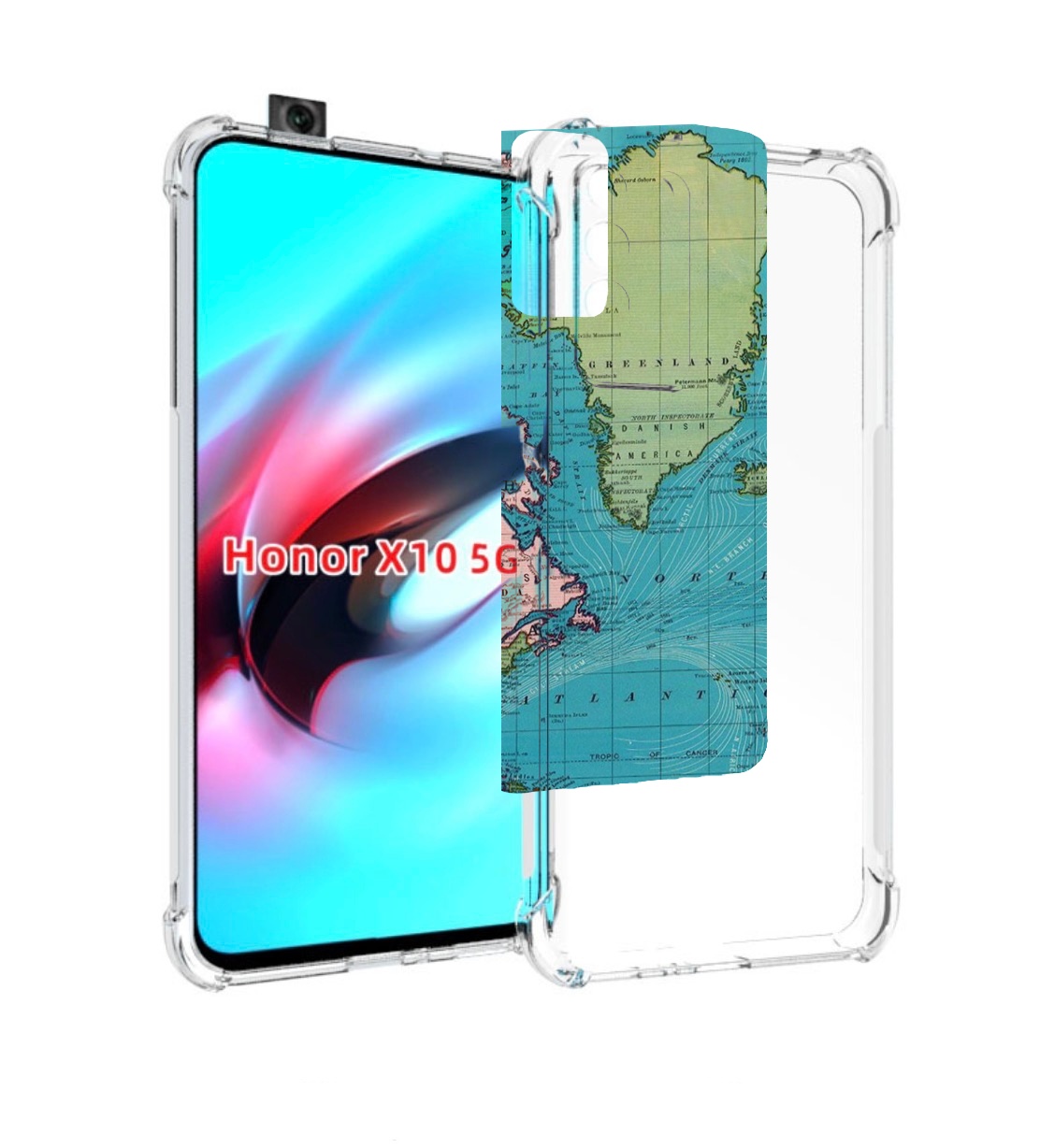 

Чехол MyPads старая карта земли для Honor X10, Прозрачный, Tocco