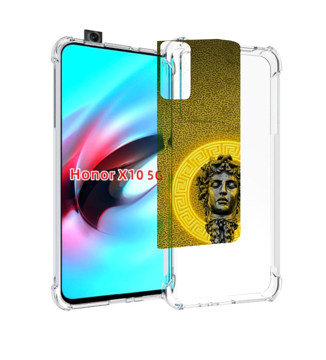

Чехол MyPads статуя версачи для Honor X10, Прозрачный, Tocco