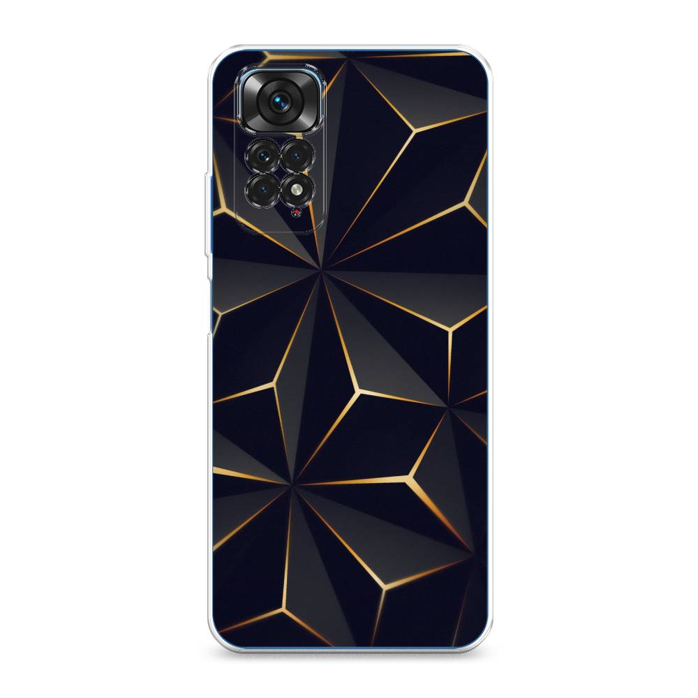 

Чехол на Xiaomi Redmi Note 11 4G Global/Redmi Note 11S "Черные полигоны", Золотистый;черный, 312850-3