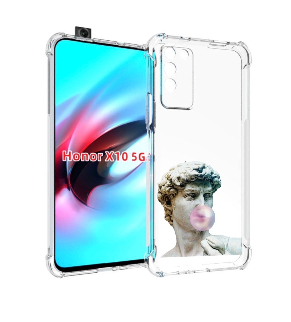 Чехол MyPads статуя-с-жвачкой для Honor X10