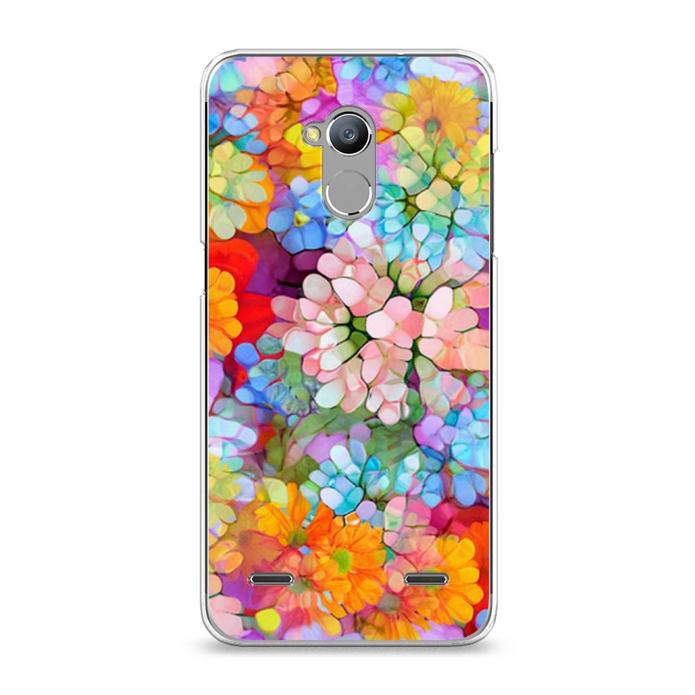 

Чехол на ZTE Blade V7 Lite "Цветы витраж", Оранжевый;розовый;голубой, 130450-3