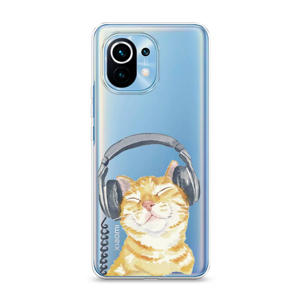 

Силиконовый чехол "Кот меломан" на Xiaomi Mi 11, Кот меломан
