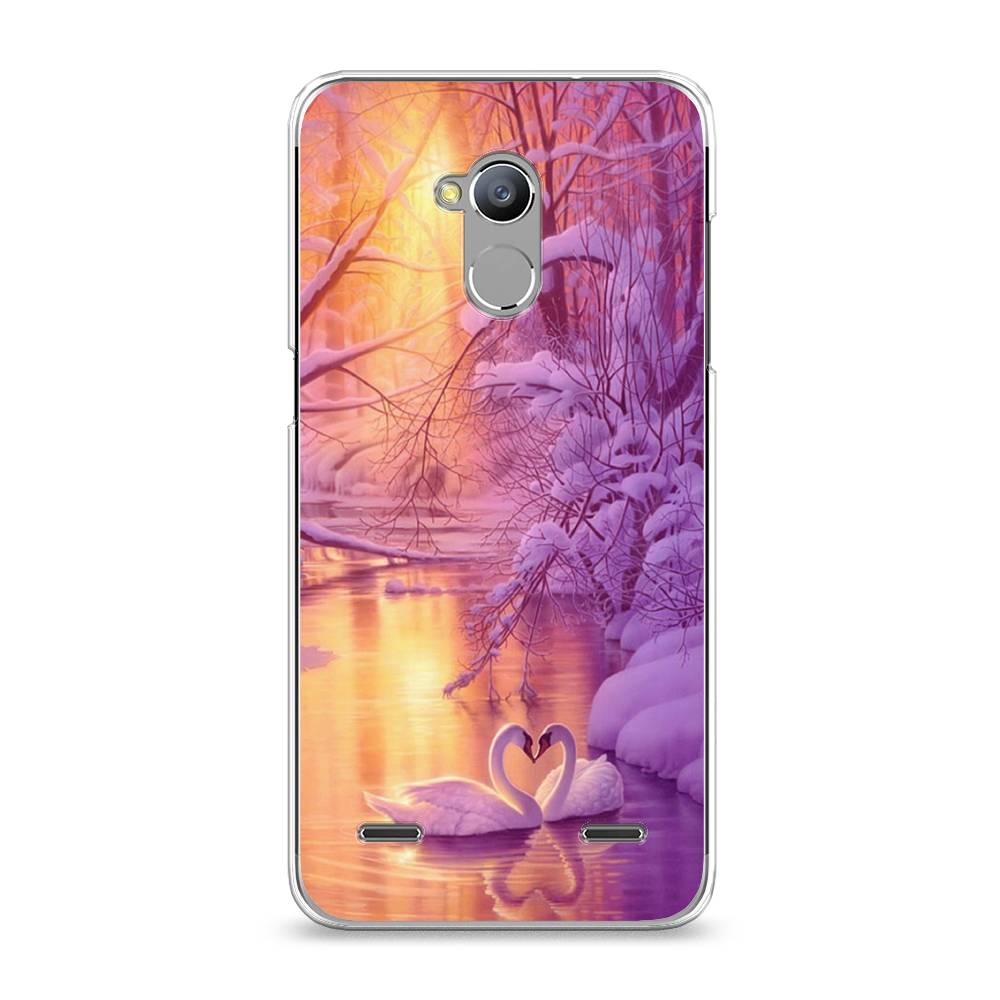 

Чехол на ZTE Blade V7 Lite "Зима 1", Фиолетовый;желтый, 130450-2