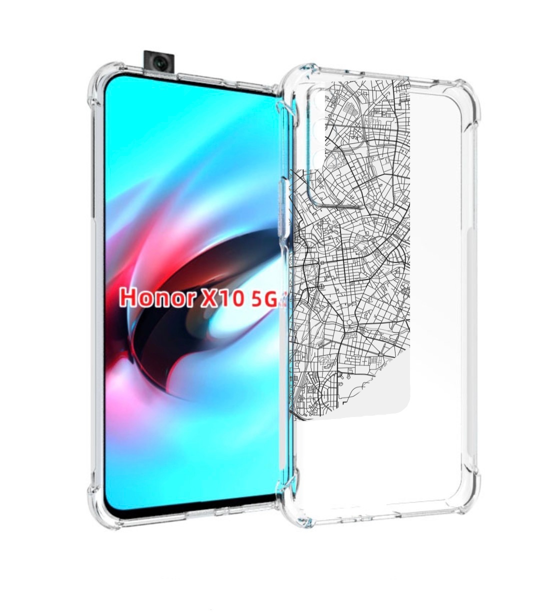 

Чехол MyPads схема-барселона для Honor X10, Прозрачный, Tocco