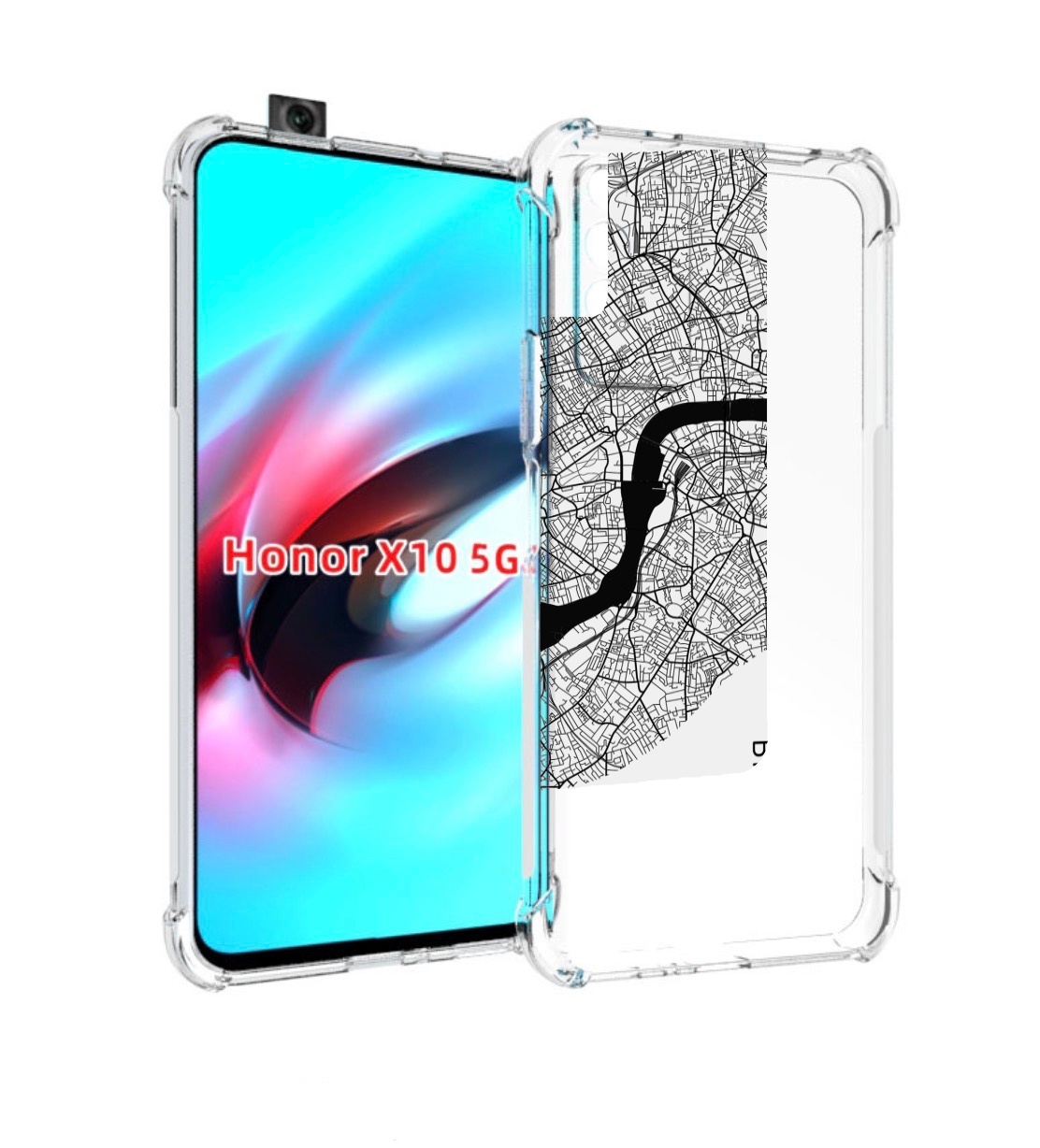 

Чехол MyPads схема-лондон для Honor X10, Прозрачный, Tocco