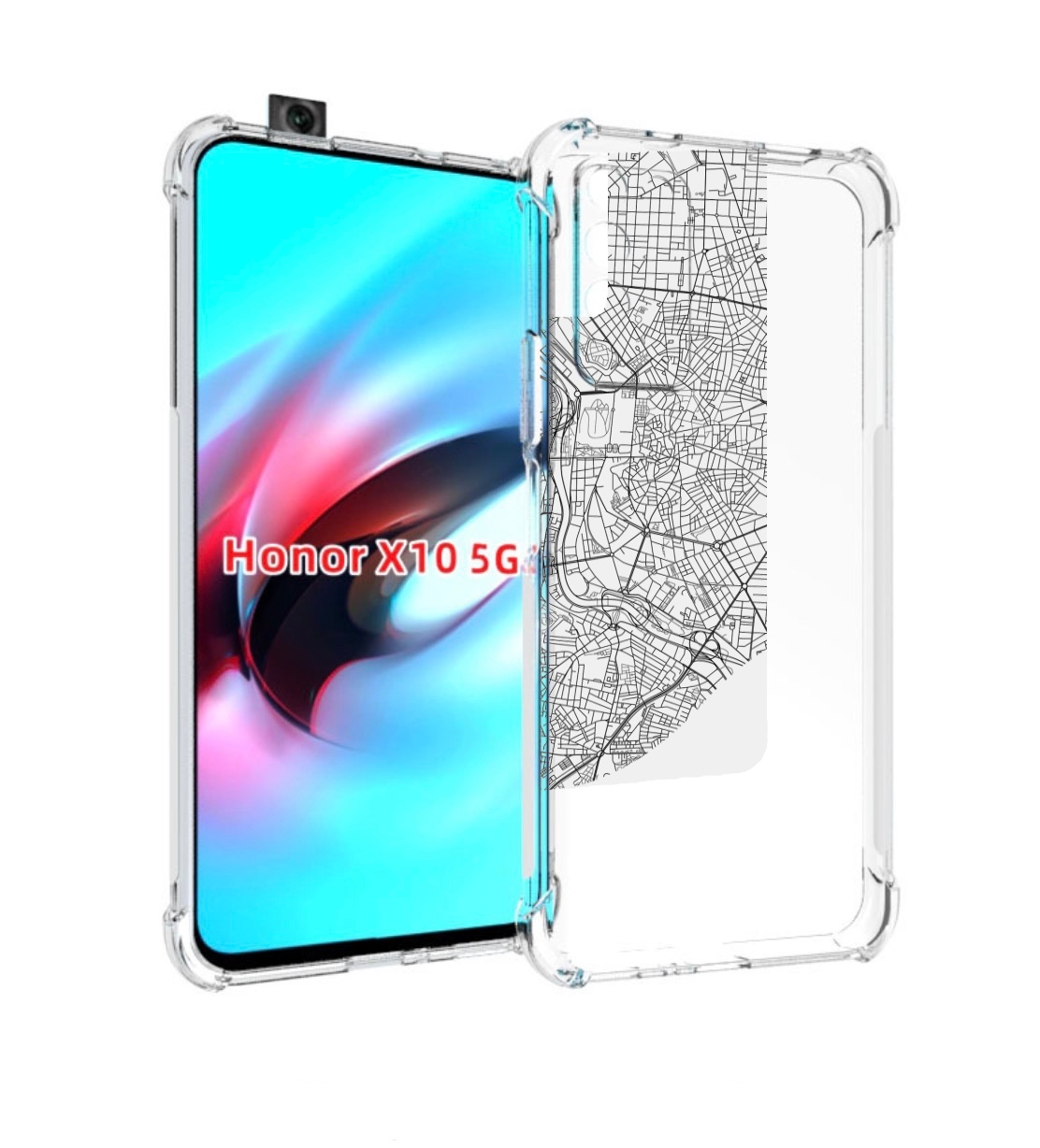 

Чехол MyPads схема-мадрид для Honor X10, Прозрачный, Tocco