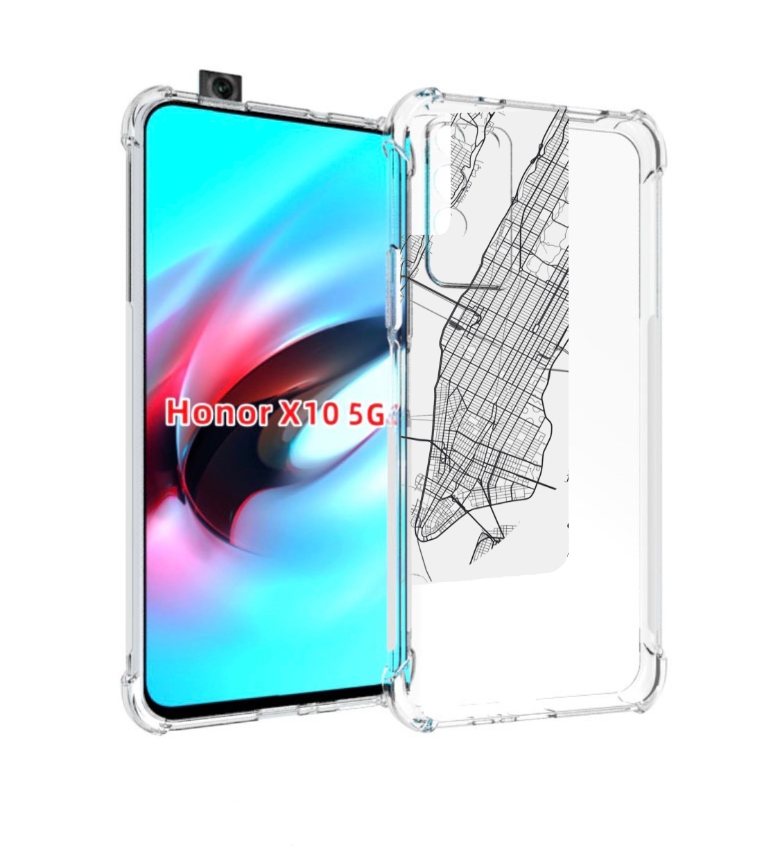 

Чехол MyPads схема-нью-йорк для Honor X10, Прозрачный, Tocco