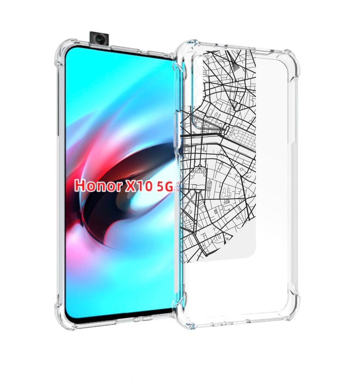 

Чехол MyPads схема-париж для Honor X10, Прозрачный, Tocco