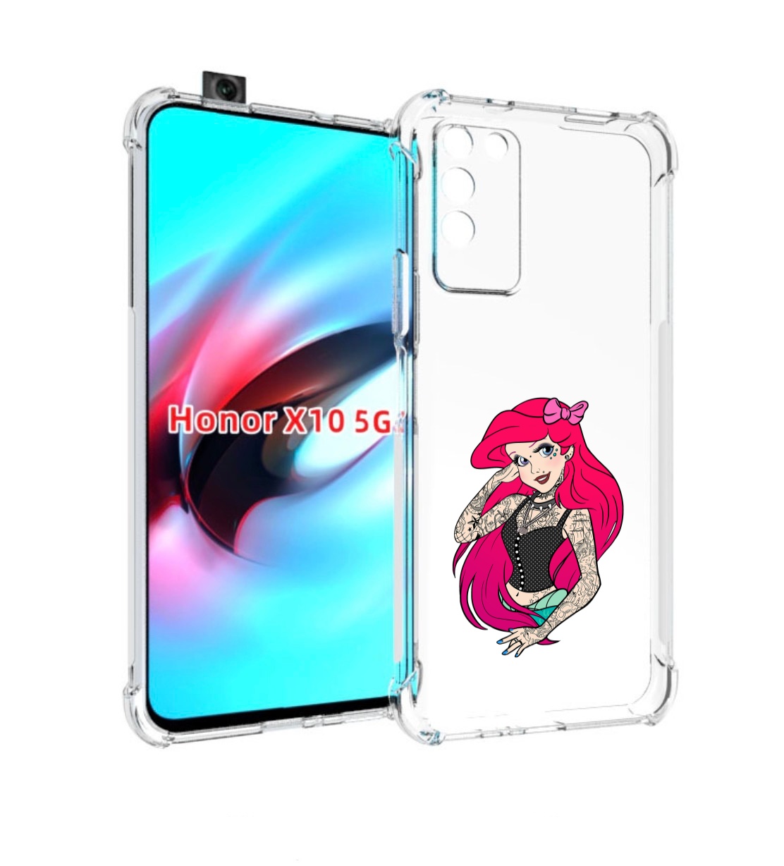 

Чехол MyPads татуированная-принцесса женский для Honor X10, Прозрачный, Tocco
