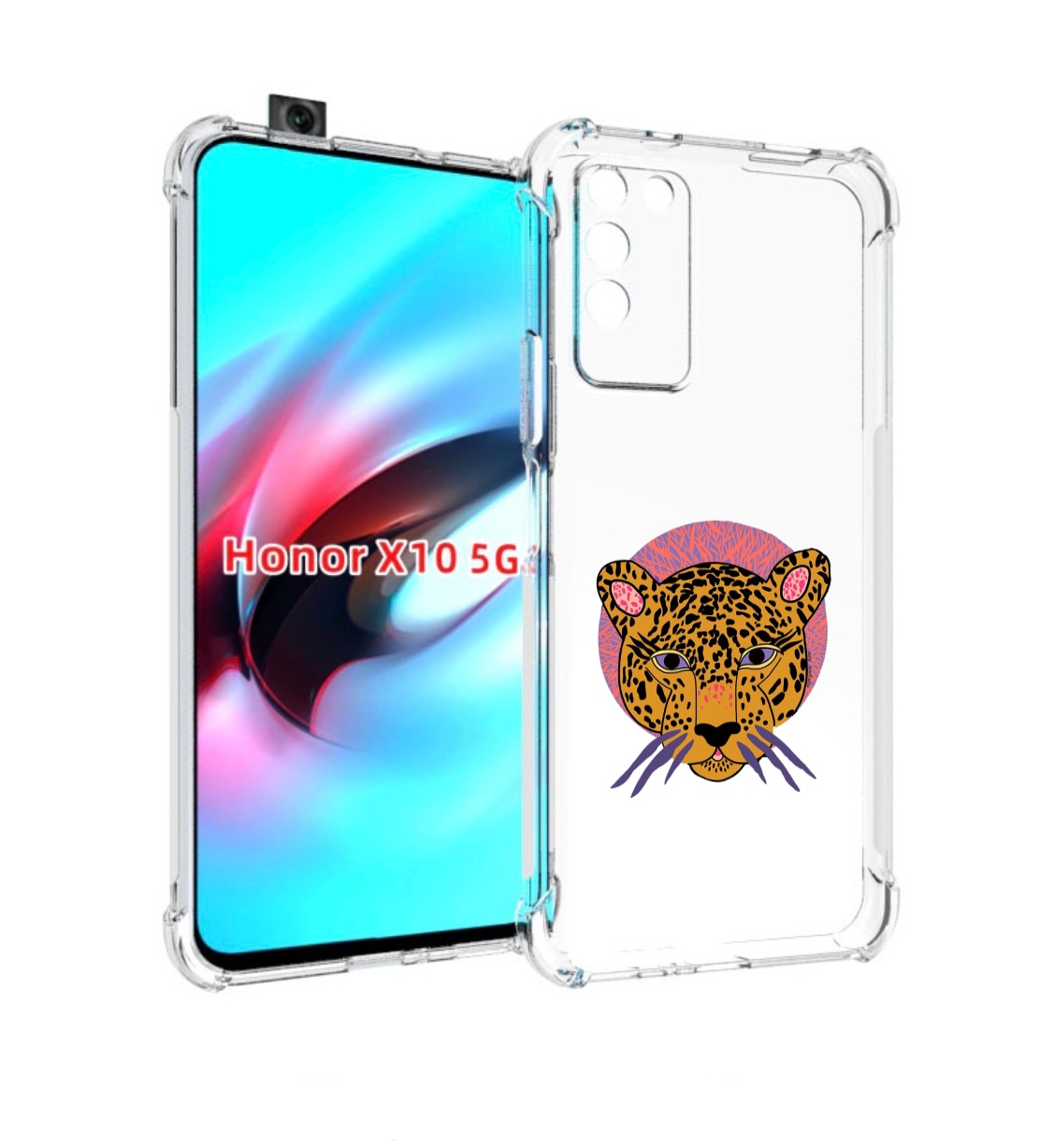 

Чехол MyPads тигр-в-кругу для Honor X10, Прозрачный, Tocco