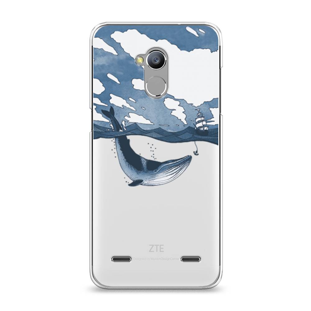

Чехол на ZTE Blade V7 Lite "Большой кит", Синий, 130450-1