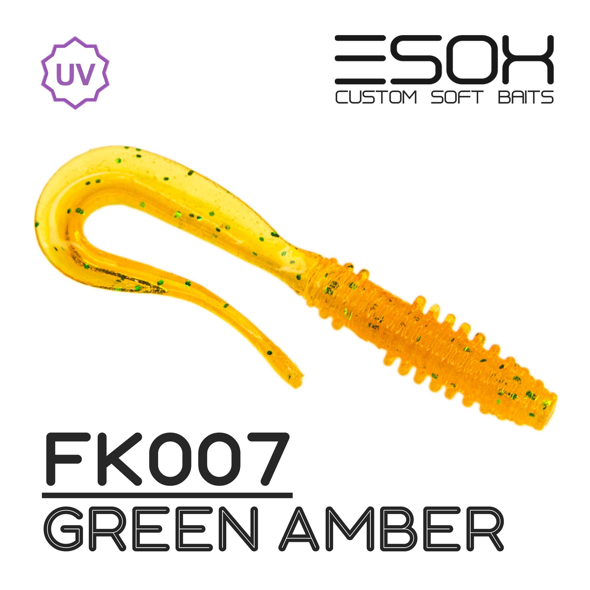 

Силиконовая приманка Esox Fast Wag 58 мм цвет FK007 Green Amber 8 шт, Fast Wag