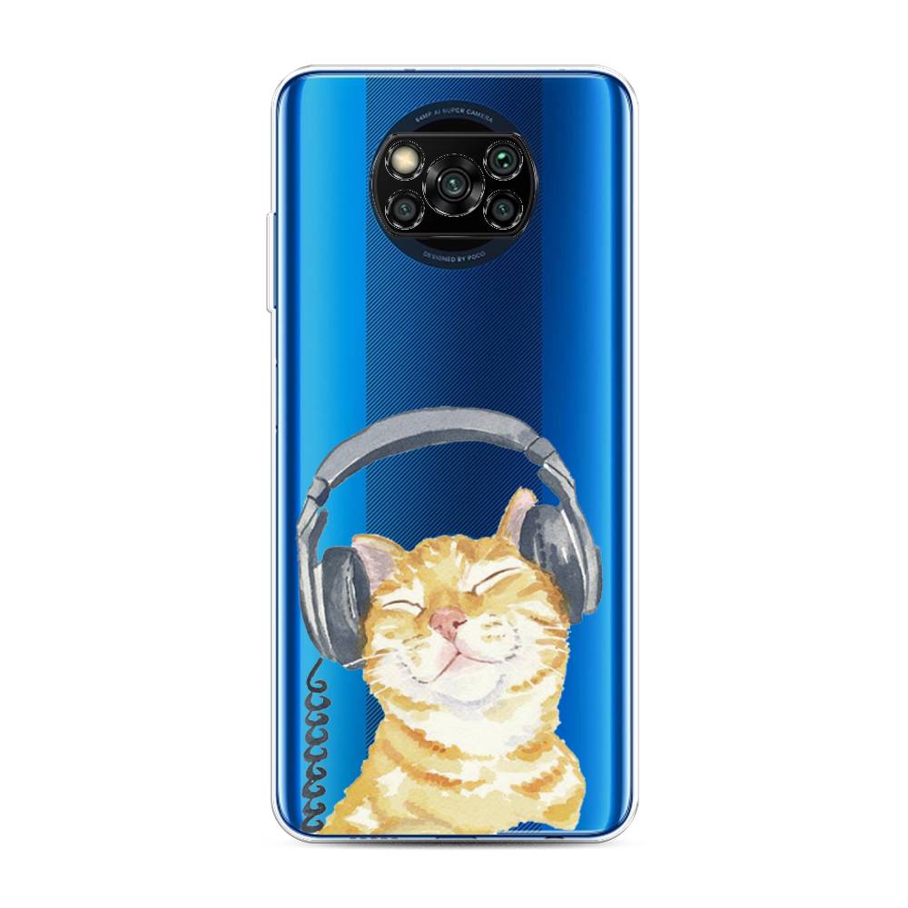 

Силиконовый чехол "Кот меломан" на Xiaomi Poco X3 NFC, Кот меломан