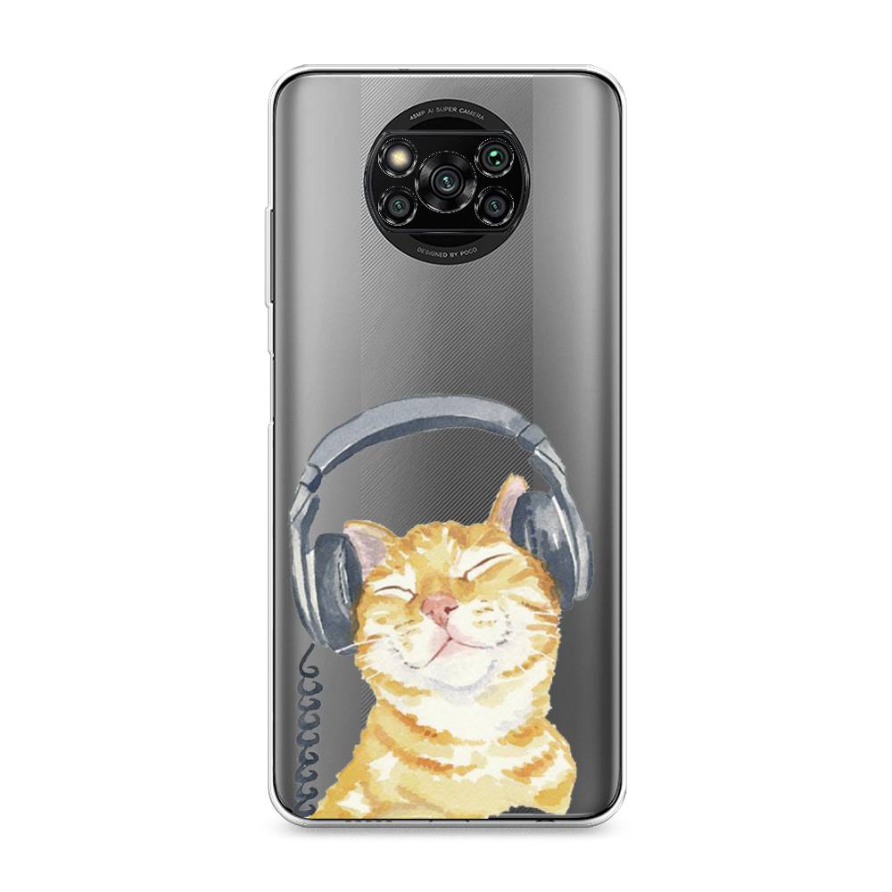 

Силиконовый чехол "Кот меломан" на Xiaomi Poco X3 Pro, Кот меломан