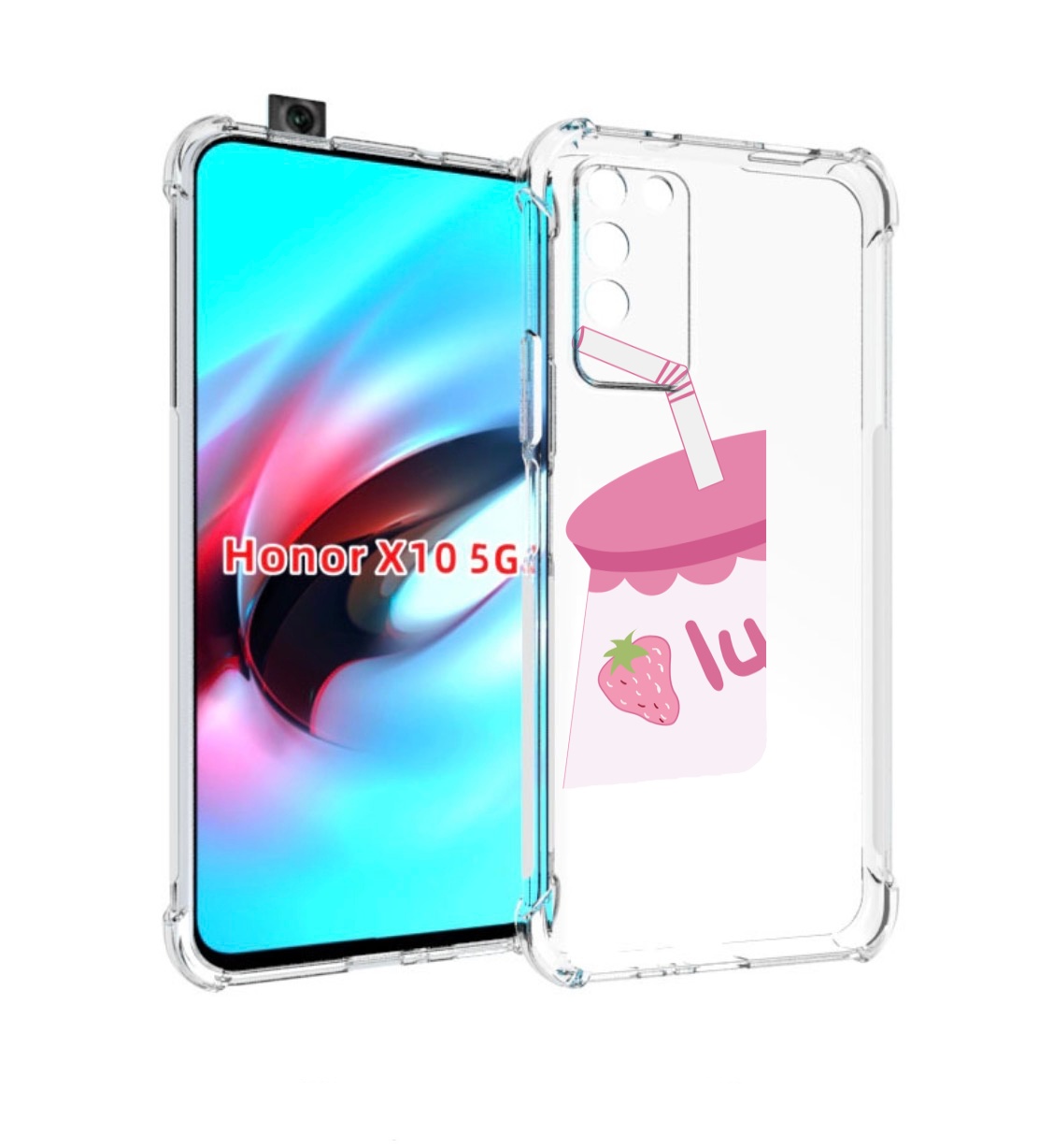 

Чехол MyPads удачный-напиток для Honor X10, Прозрачный, Tocco