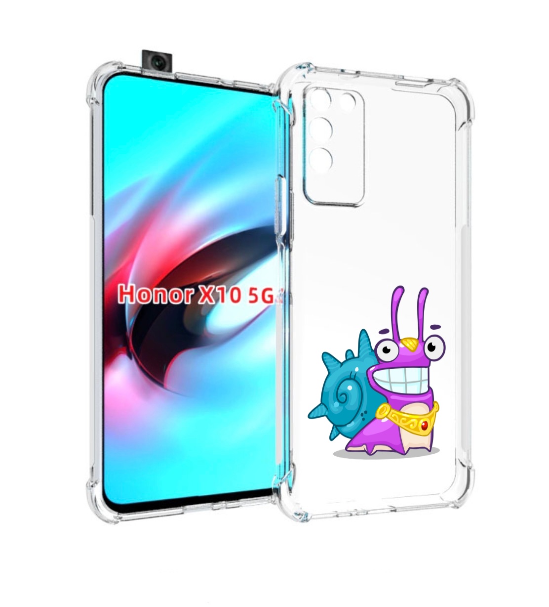 

Чехол MyPads улитка-принц для Honor X10, Прозрачный, Tocco