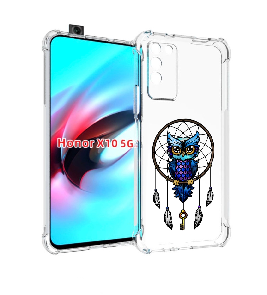 

Чехол MyPads умная-фиолетовая-сова для Honor X10, Прозрачный, Tocco