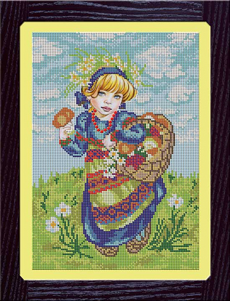 

Набор для вышивания бисером GALLA COLLECTION Девочка с лукошком 21х30 см, арт.Л303
