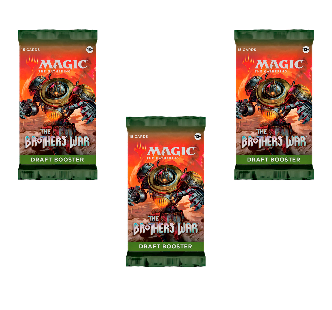 Дополнение для игры Magic The Gathering: 3 драфт-бустера MTG The Brothers' War англ.