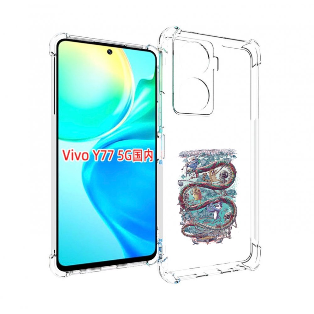 

Чехол MyPads время приключений страшилка для Vivo Y77 5G, Прозрачный, Tocco
