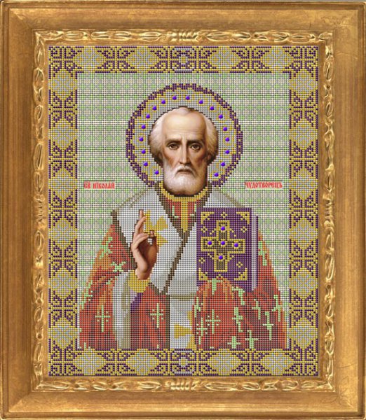 

Вышивка бисером GALLA COLLECTION Икона НИКОЛАЙ ЧУДОТВОРЕЦ 26х32 см, арт.И026