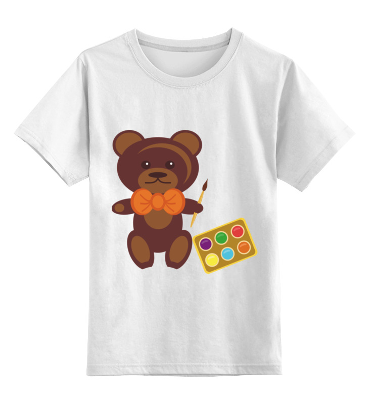 Детская футболка Printio Медвежонок-художник цв.белый р.152 детская парта step 2 маленький художник 869800