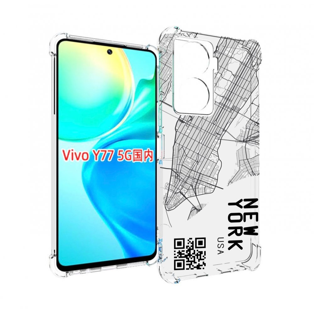 

Чехол MyPads схема-нью-йорк для Vivo Y77 5G, Прозрачный, Tocco