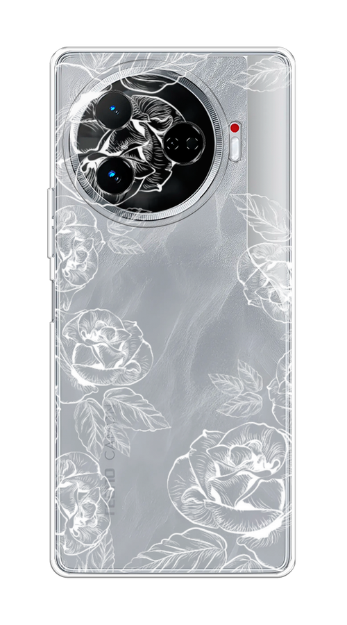 

Чехол на Tecno Camon 30 Pro 5G "Розы графика", Черный;серый, 305150-1