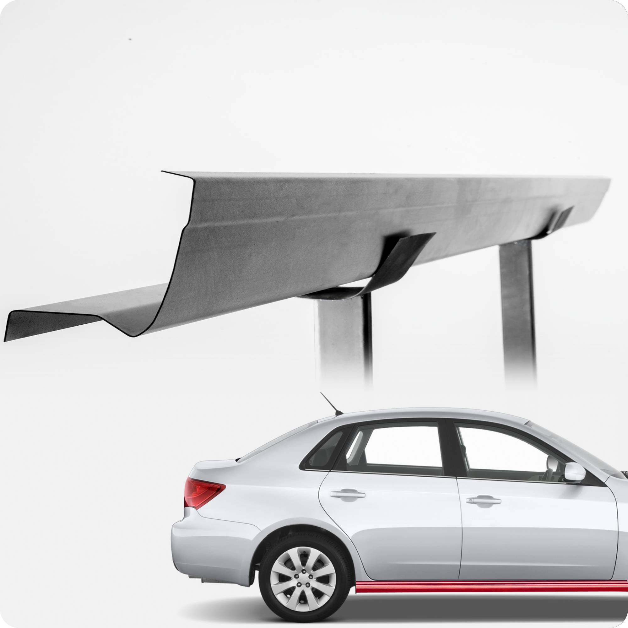 

Полупорог Все пороги Chery Fora A21 2006-2011 седан, порог правый оцинк 1,5 мм, Chery Fora A21 2006-2011 седан