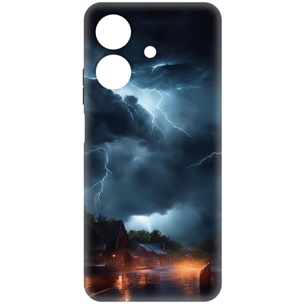 

Чехол-накладка Krutoff Soft Case Ночная гроза для Realme Note 60X черный