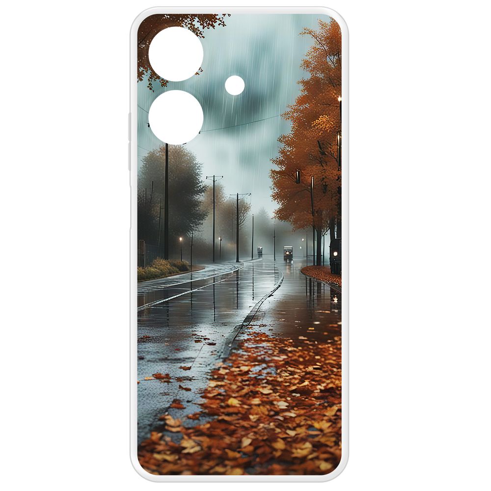 

Чехол-накладка Krutoff Clear Case Осенний дождь для Realme Note 60X, Прозрачный