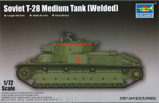 

07150 Танк Soviet T-28 Medium Tank Welded 1:72