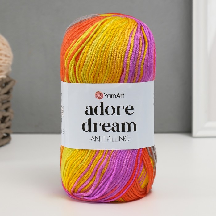 

Пряжа для вязания YarnArt Adore Dream, 100% акрил 280м/100г, 1060 алый-жетлый