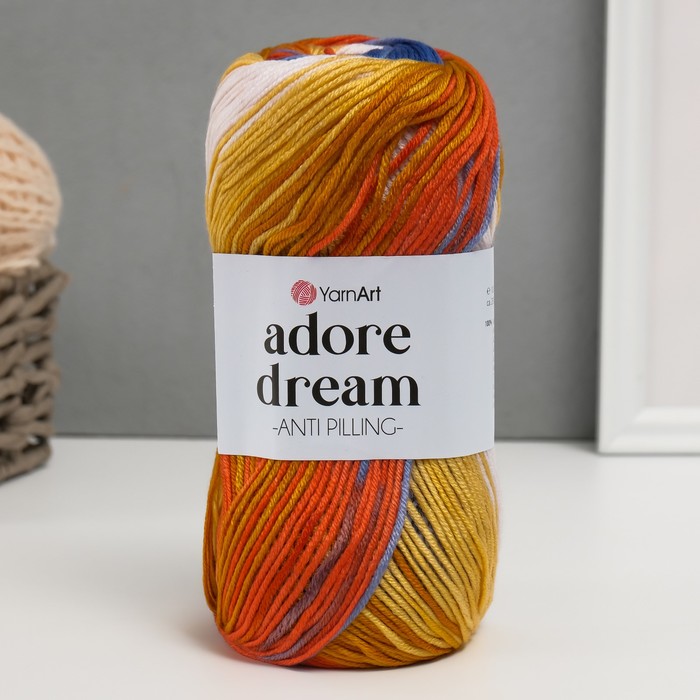 

Пряжа для вязания YarnArt Adore Dream, 100% акрил 280м/100г, 1065 бежевый-джинс