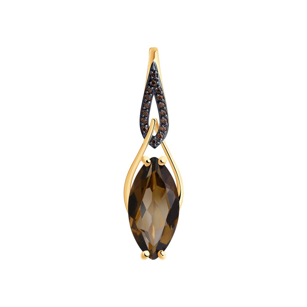 

Подвеска из красного золота с раухтопазом/фианитом Diamant 51-330-00829-2, 51-330-00829-2