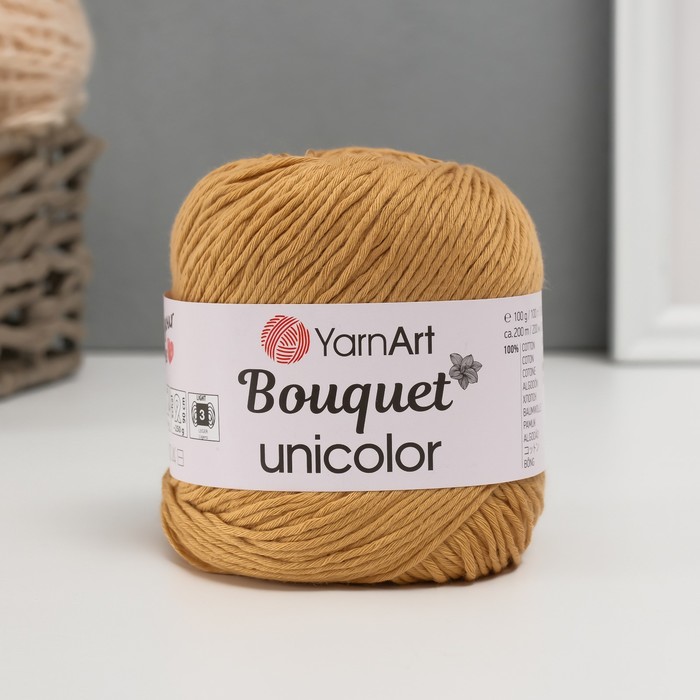 

Пряжа для вязания YarnArt Bouquet Unicolor, 100% хлопок 200м/100г, 3206 светло-бежевый