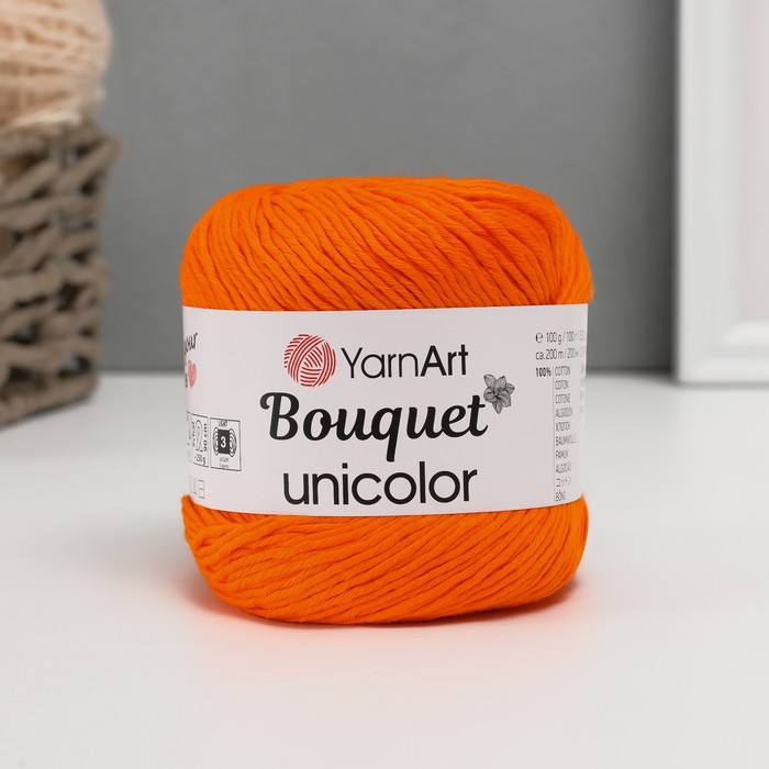 

Пряжа для вязания YarnArt Bouquet Unicolor, 100% хлопок 200м/100г, 3215 оранжевый