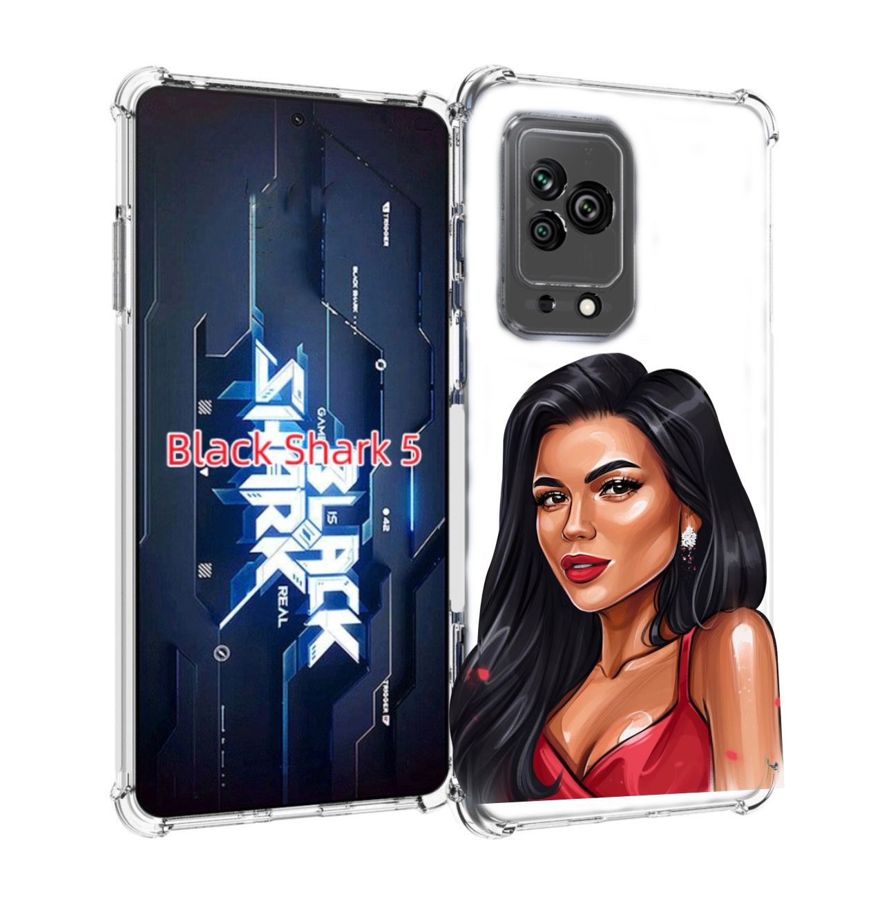 

Чехол MyPads Брюнетка-в-красном-платье для Xiaomi Black Shark 5, Прозрачный, Tocco