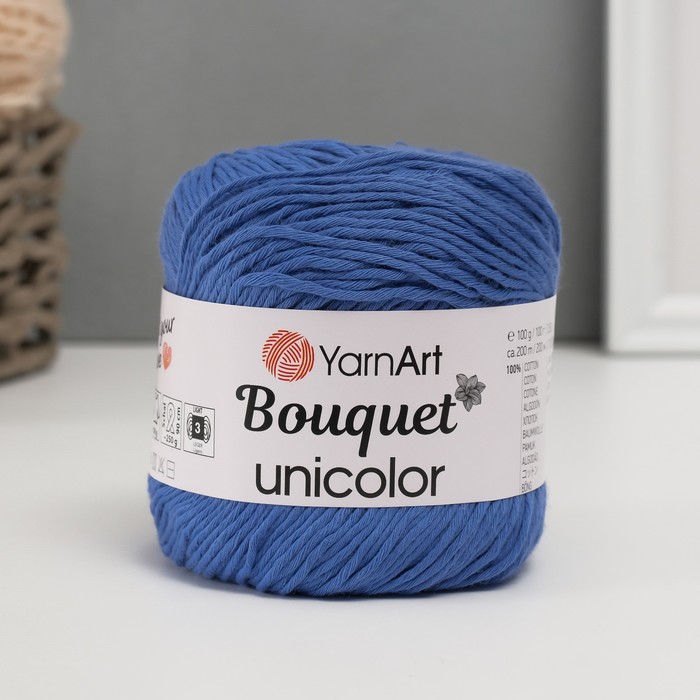 

Пряжа для вязания YarnArt Bouquet Unicolor, 100% хлопок 200м/100г, 3224 гиацинт