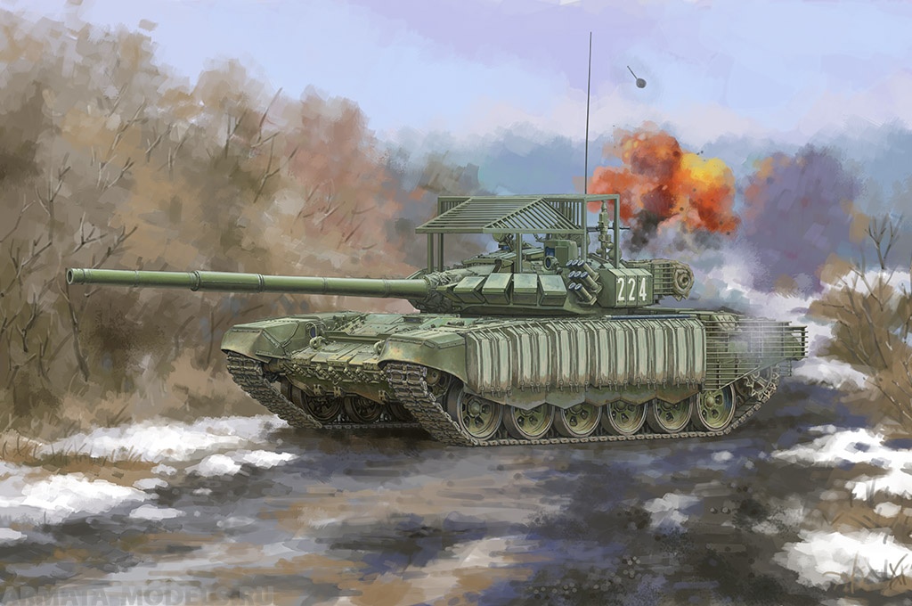 

09610P Российский Т-72Б3 с УБХ с доп защитой и ДЗ 4С24